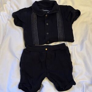 L'ovedbaby Black Outfit with Embroidered Detail
